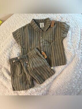 ❌LAST CHANCE! Easy Peasy Striped Polo Set